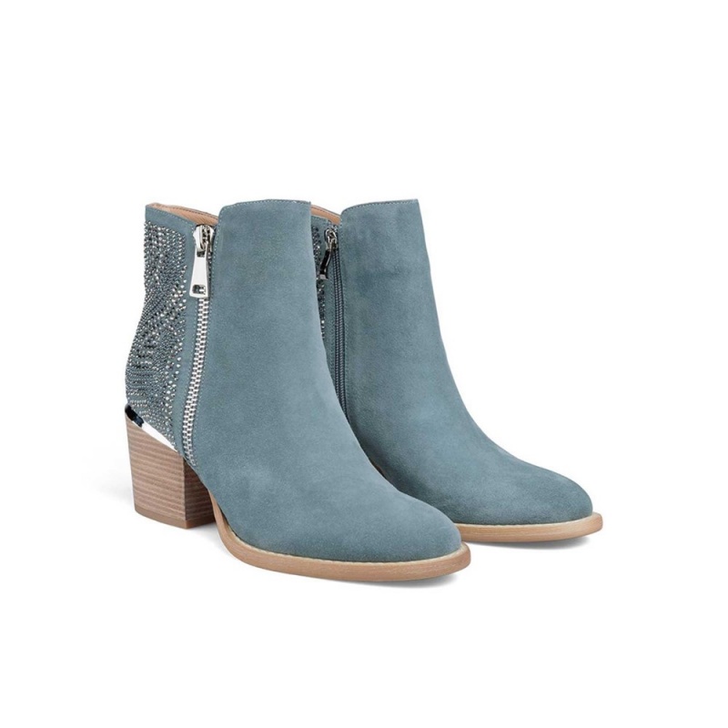 Bottines Alma En Pena Zip Boot Bleu Femme | FOA-21281817